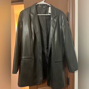 Black leather blazer.